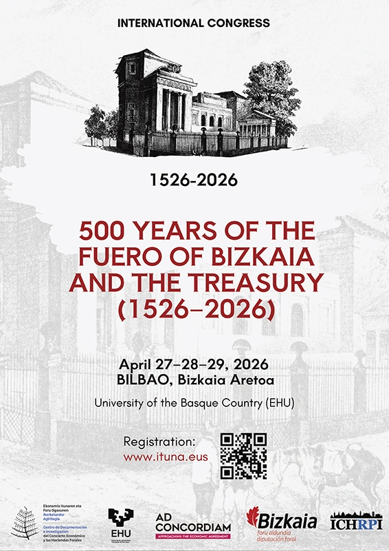 Poster of the 500 years of the Fuero of Bizkaia and the Treasury International Congress